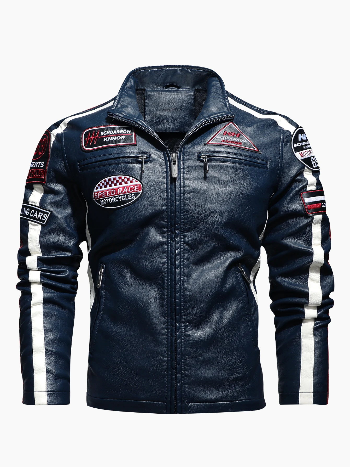 img_aliexpress1771212254.jpeg Grid Series Patched Faux Leather Racer Jacket
