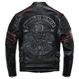 Memento Mori Embroidered Cowhide Moto Jacket