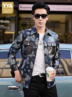 Midnight Botanical Floral Sheepskin Jacket