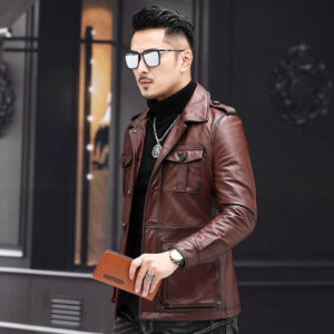 Signature 4-Pocket Waxed Leather Jacket