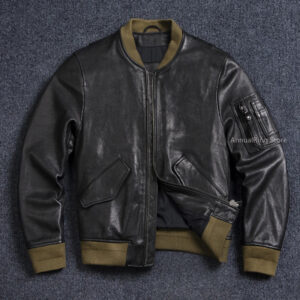MA-1 Sheepskin Leather Bomber Jacket