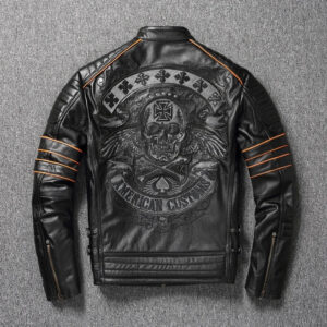 American Custom Skull Biker Jacket