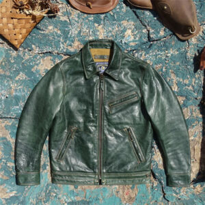 Slim-Fit Waxed Leather Jacket