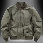 Vintage-Washed Box-Cut Bomber Jacket