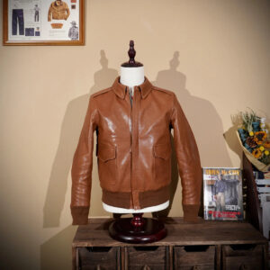 Cropped A2 Vegetable-Tanned Leather Jacket