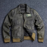 45P Cowhide Leather Bomber Jacket