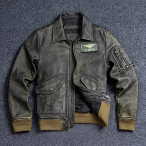 45P Cowhide Leather Bomber Jacket