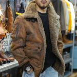 Caramel Faux Shearling Flight Jacket