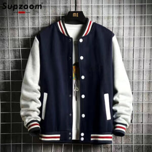 Fleece-Lined Baseball Bomber Jacket
