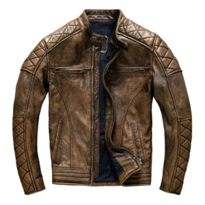 Distressed Cowhide Moto Biker Jacket