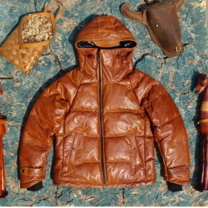 Hooded Genuine Leather Puffer Jacket