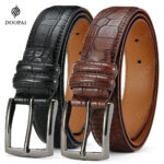 Croc-Embossed Pin-Buckle Belt