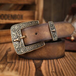 Distressed Western Belt with Antique Buckle