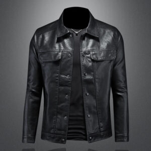 Vanguard Faux Leather Lapel Jacket – view 2