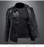 Vanguard Faux Leather Lapel Jacket – view 9