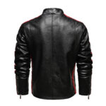 Grid Series Patched Faux Leather Racer Jacket – view 5