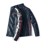 Grid Series Patched Faux Leather Racer Jacket – view 6