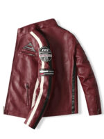 Grid Series Patched Faux Leather Racer Jacket – view 7