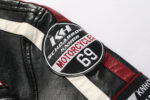 Grid Series Patched Faux Leather Racer Jacket – view 10
