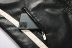 Grid Series Patched Faux Leather Racer Jacket – view 15
