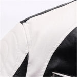 Asphalt Color-Block Faux Leather Racer Jacket – view 3