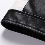 Asphalt Color-Block Faux Leather Racer Jacket – view 4