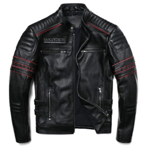Memento Mori Embroidered Cowhide Moto Jacket – view 2