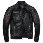 Memento Mori Embroidered Cowhide Moto Jacket – view 9