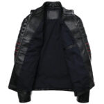 Memento Mori Embroidered Cowhide Moto Jacket – view 11