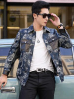 Midnight Botanical Floral Sheepskin Jacket – view 3