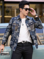 Midnight Botanical Floral Sheepskin Jacket – view 9