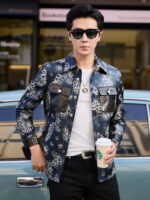 Midnight Botanical Floral Sheepskin Jacket – view 13