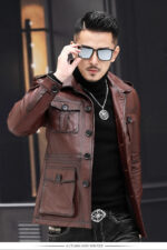 Signature 4-Pocket Waxed Leather Jacket – view 3