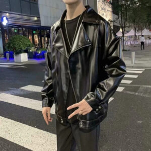Nomad Oversized Faux Leather Biker Jacket – view 2