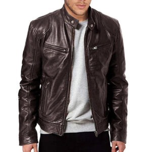 Technical Faux Leather Biker Jacket – view 2