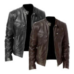 Technical Faux Leather Biker Jacket – view 7