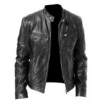 Technical Faux Leather Biker Jacket – view 12