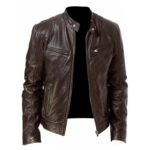 Technical Faux Leather Biker Jacket – view 13
