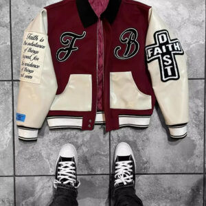 D'Artisan Contrast-Sleeve Varsity Jacket – view 2