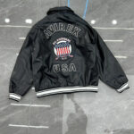 Letter-Embroidered Cropped Leather Jacket – view 4