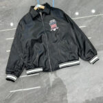 Letter-Embroidered Cropped Leather Jacket – view 8