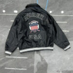 Letter-Embroidered Cropped Leather Jacket – view 9