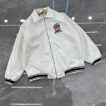 Letter-Embroidered Cropped Leather Jacket – view 10