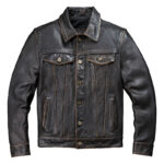 Cropped Oil-Wax Cowhide Leather Jacket – view 5