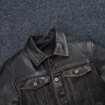 Cropped Oil-Wax Cowhide Leather Jacket – view 7