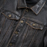 Cropped Oil-Wax Cowhide Leather Jacket – view 9