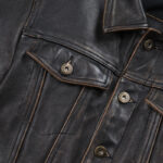 Cropped Oil-Wax Cowhide Leather Jacket – view 10