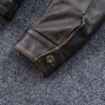 Cropped Oil-Wax Cowhide Leather Jacket – view 16