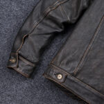 Cropped Oil-Wax Cowhide Leather Jacket – view 17