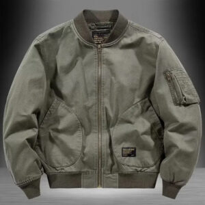 Vintage-Washed Box-Cut Bomber Jacket – view 2